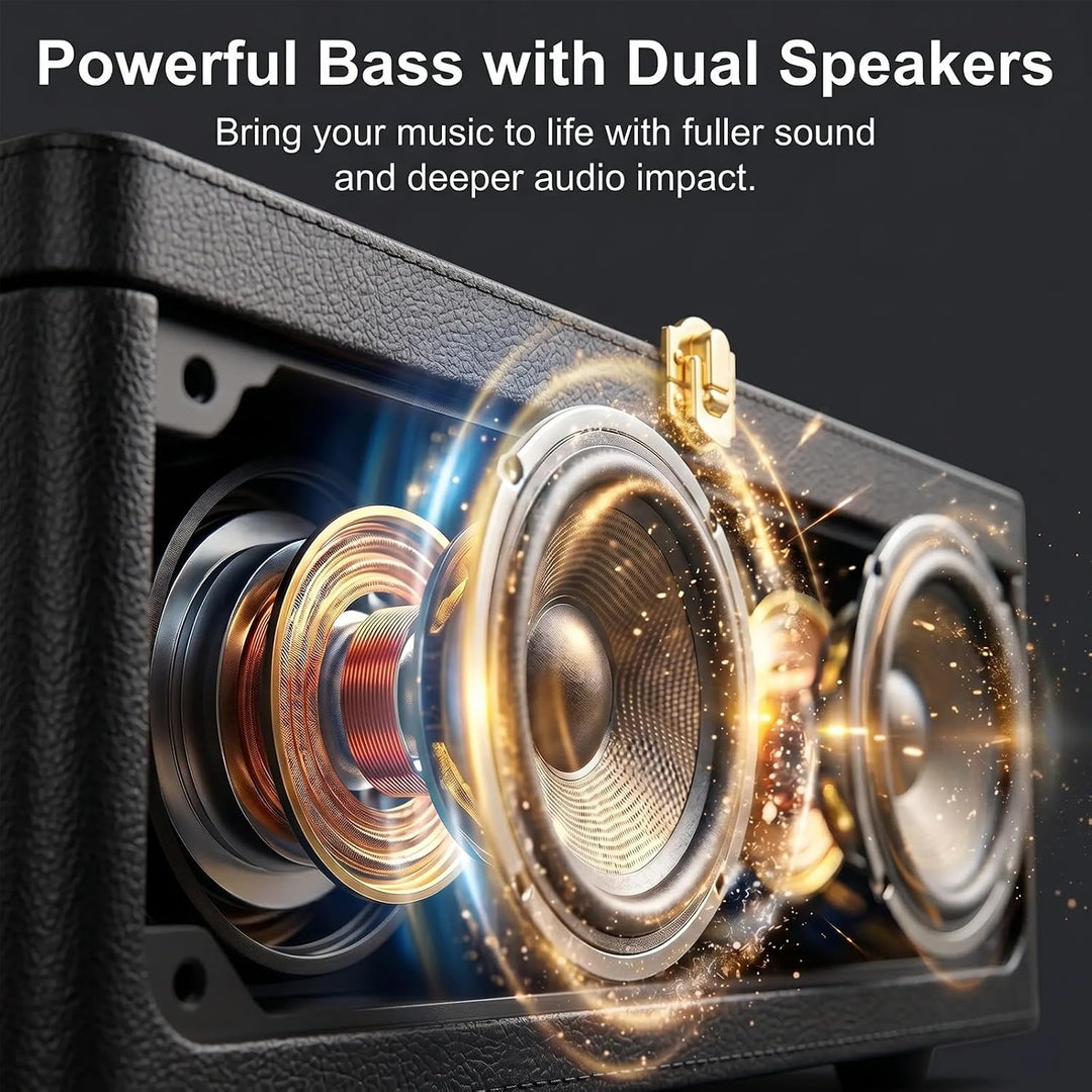 Gueray Tragbarer Bluetooth CD-Player mit Lautsprechern 3600mAh Wiederaufladbarer Vintage CD Spieler