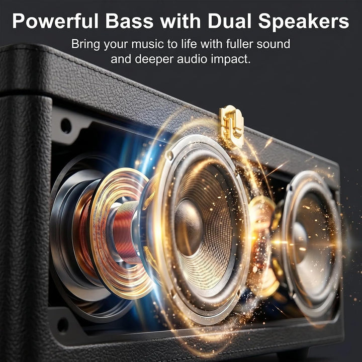 Gueray Tragbarer Bluetooth CD-Player mit Lautsprechern 3600mAh Wiederaufladbarer Vintage CD Spieler