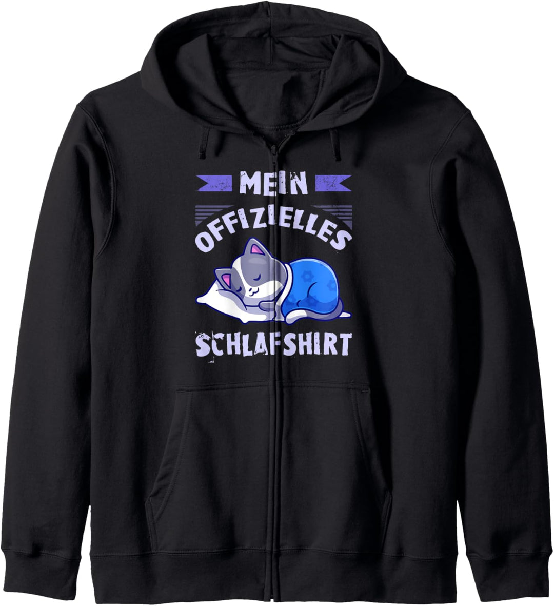 Mein Offizielles Schlafshirt, Pyjama Shirt, Katze Kapuzenjacke
