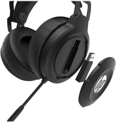 HP X1000 Wireless Gaming Headset (Kabellos, USB-Dongle, 7.1 Surround Sound, 50mm Treiber, Mikrofon,