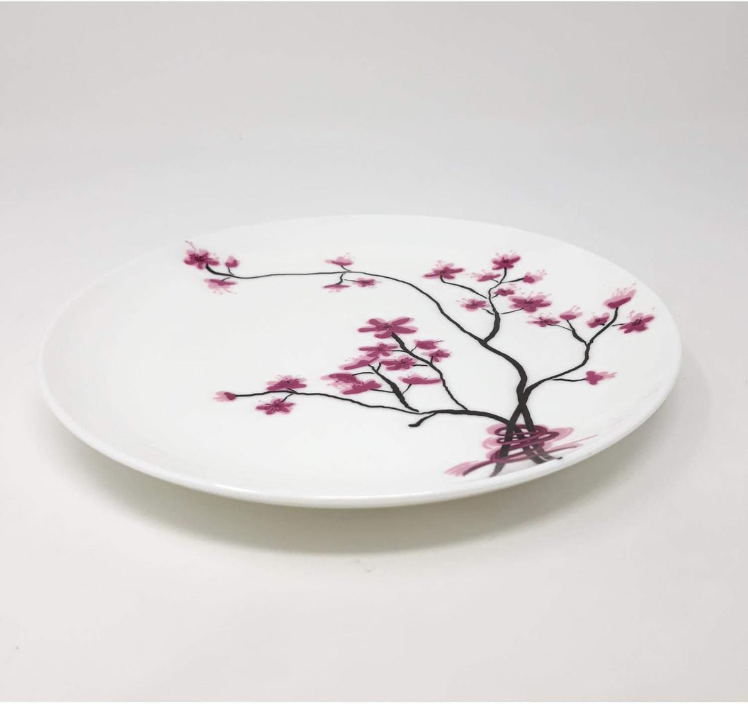 TeaLogic 6er Set Frühstücksteller, Kuchenteller Cherry Blossom D. 19cm Porzellan