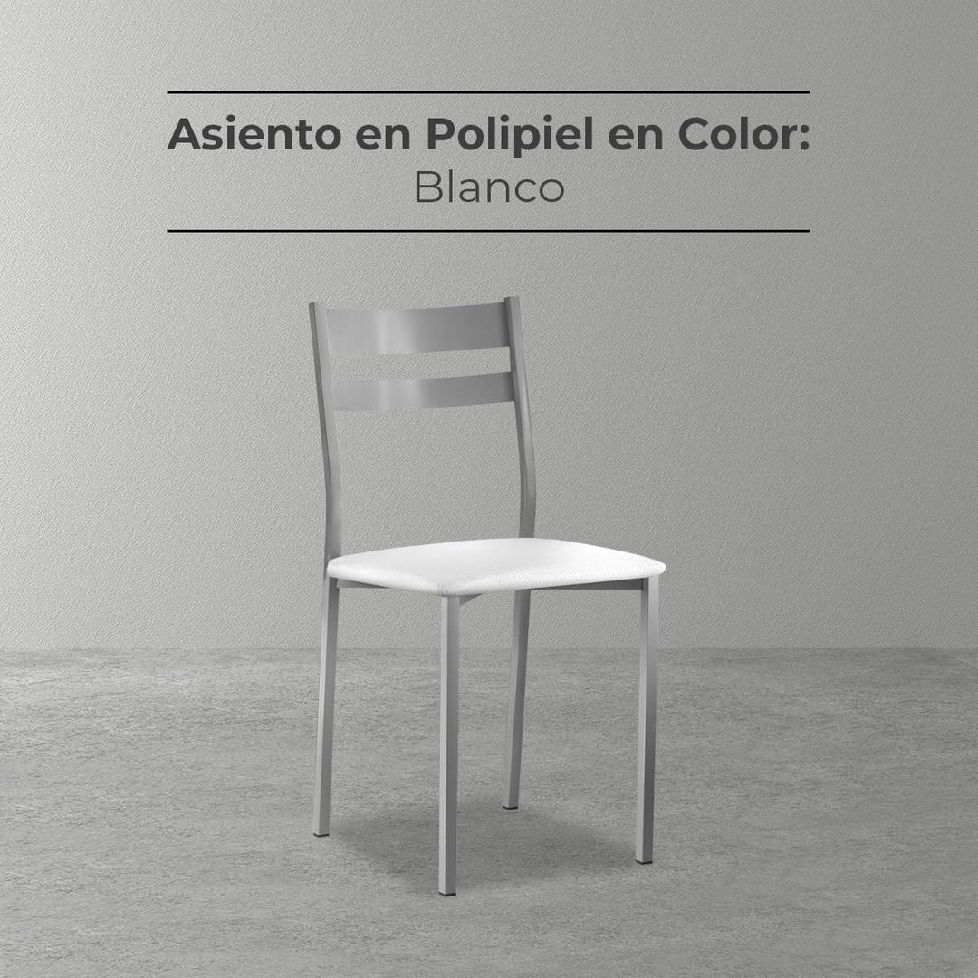 ASTIMESA SCRCBL kuechenstuhl, Metall Kunstleder Aluminium, weiss, Altura de asiento 45 cms