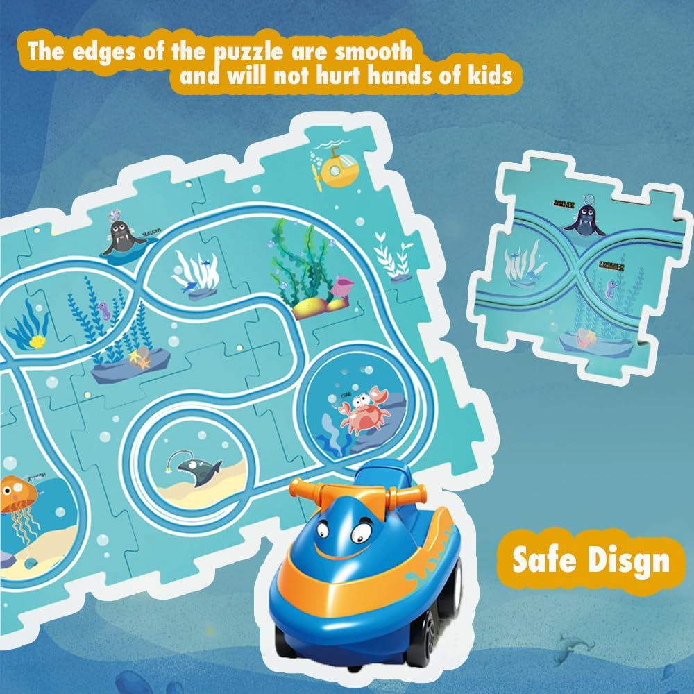 Auto Spielzeug Autorennbahn Spielzeugauto DIY-Puzzlebahn für Kinderspielzeug DIY-Route Cars Spielzeu