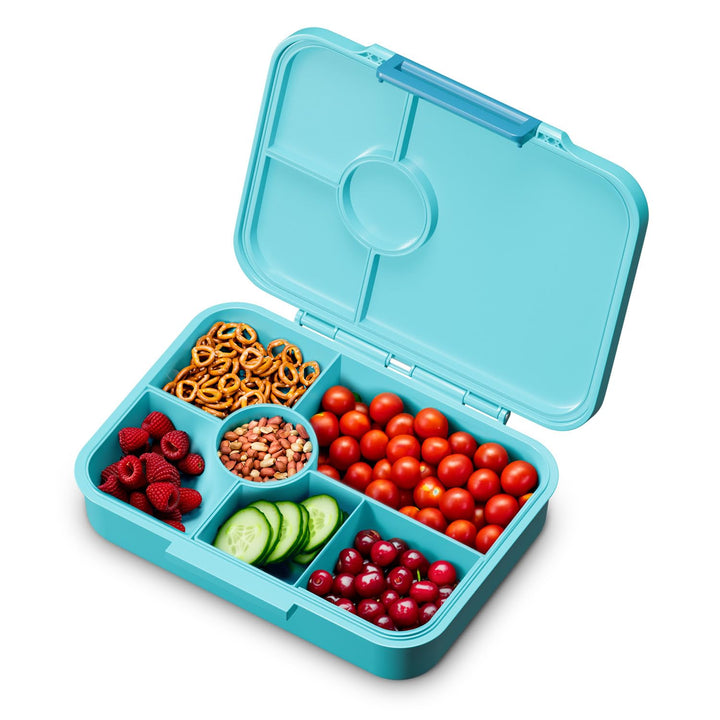 schmatzfatz Lunchbox, Unterteilte Brotdose Kinder, Lunchbox mit Fächern, Bunte Bento-Box für Schule