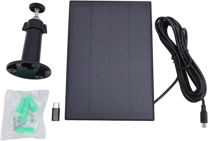 8W Solarpanel Ladegerät für Batteriekameras Im Freien-USB-Typ C/Micro USB, IP66 Wetterfest mit 360 °