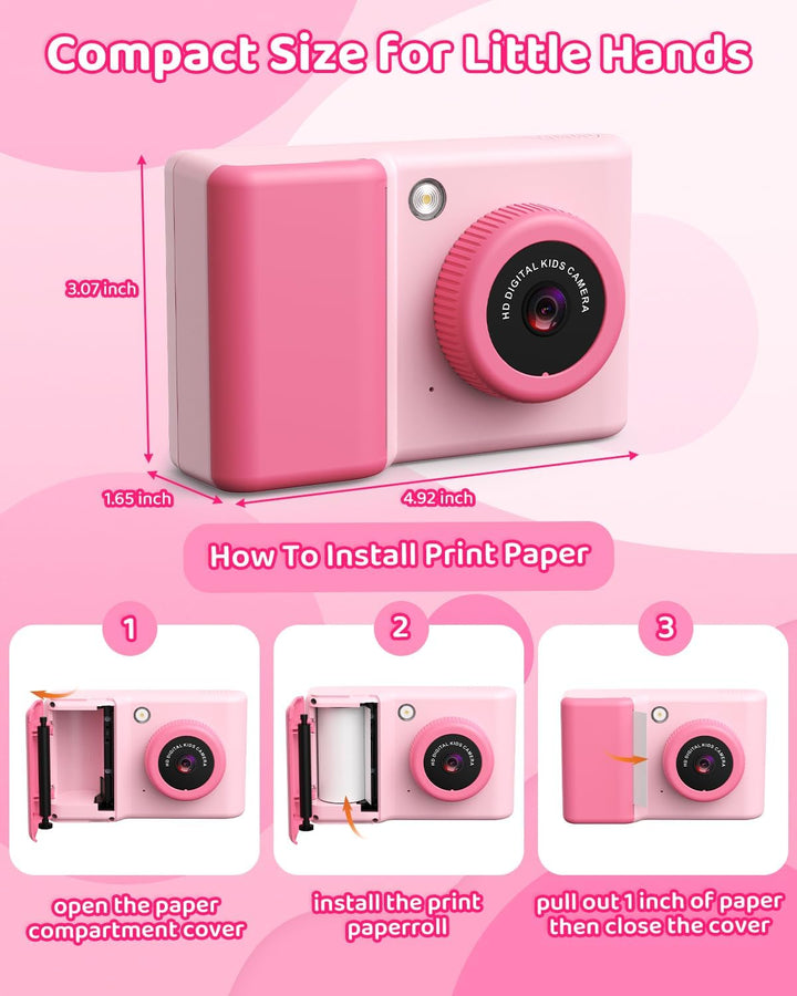 Sofortbildkamera Kinder, 20MP 1080P Digitalkamera Kamera Kinder Sofortdruck, 2,4 Zoll Kinderkamera S