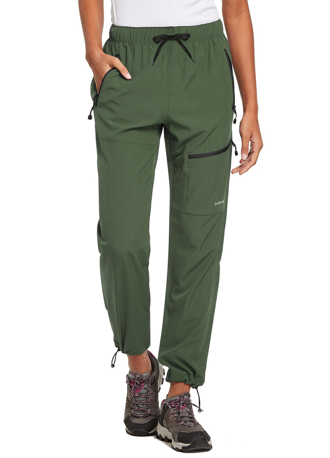 BALEAF Damen Outdoorhose Wanderhose Wasserdicht Schnelltrocknend Leicht Trekkinghose Capris UV Schut