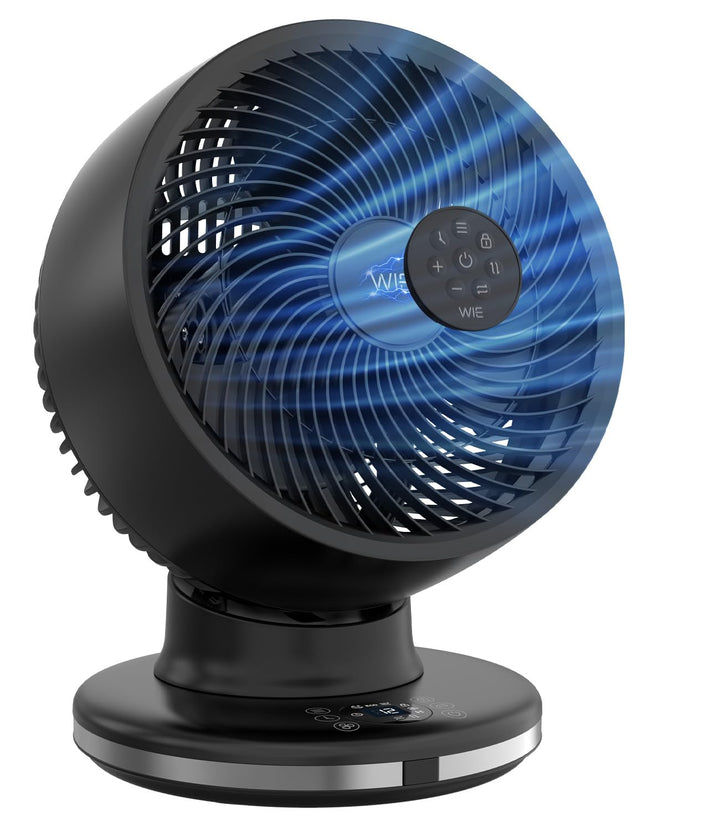 WIE 28dB Leiser Tischventilator, 4 Modi 12-Geschwindigkeit, 90°+90° Oszillation Ventilator, Luftzirk