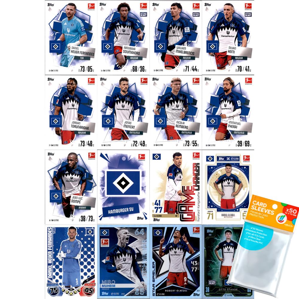 Bundle mit Topps Match Attax Bundesliga - 2025/26 - Mannschaftspaket - Hamburger SV + Exklusive Coll