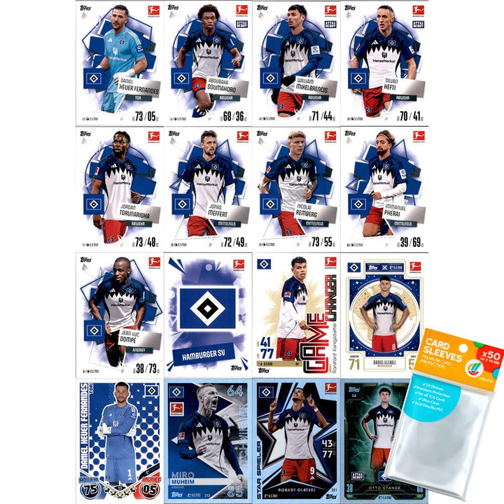 Bundle mit Topps Match Attax Bundesliga - 2025/26 - Mannschaftspaket - Hamburger SV + Exklusive Coll