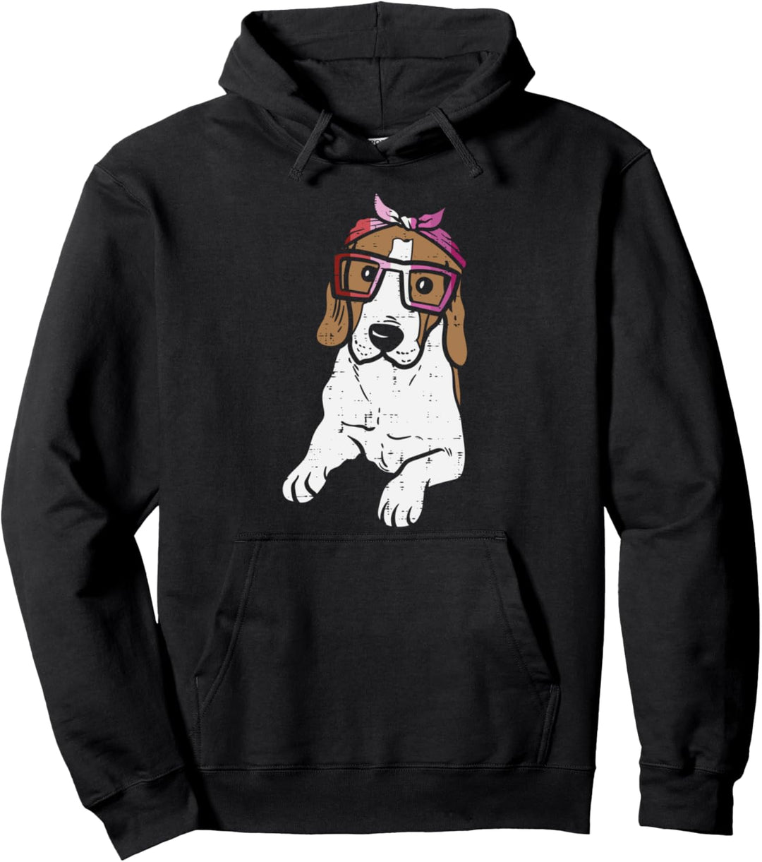 Beagle Dog Bandana LGBT Lesbian Flag Gay Pride Women Pullover Hoodie