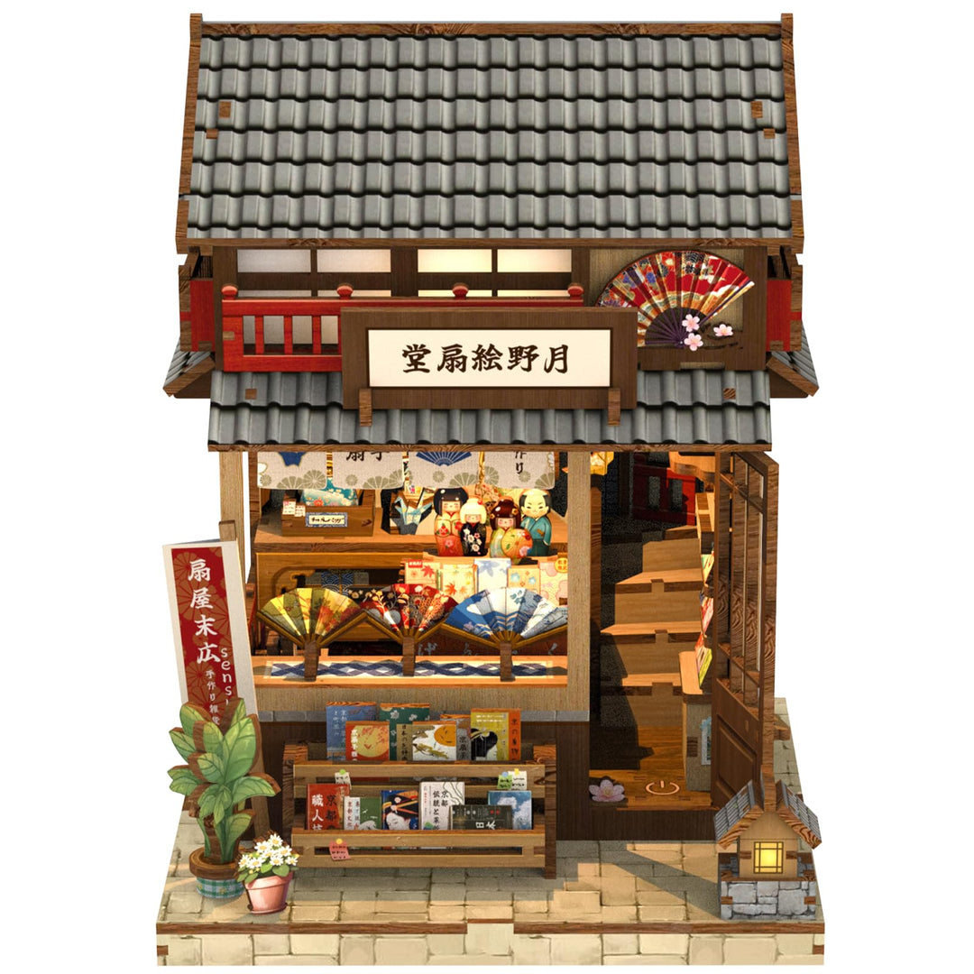 Fsolis Book Nook Japan Booknook Bausatz für Erwachsene, 3D-Holzpuzzles Buchecke, DIY-Miniaturhaus-Se