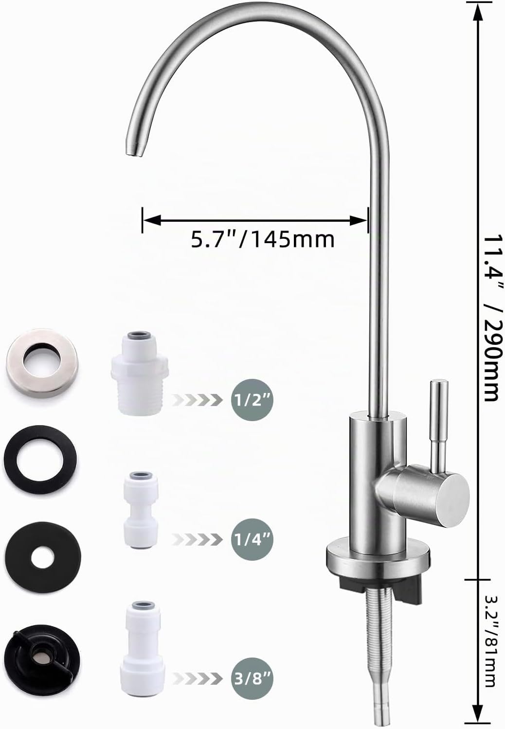 Trinkwasserhahn, einfach zu installierender Spülbecken-Wasserfilter-Wasserhahn, bleifreier Umkehrosm