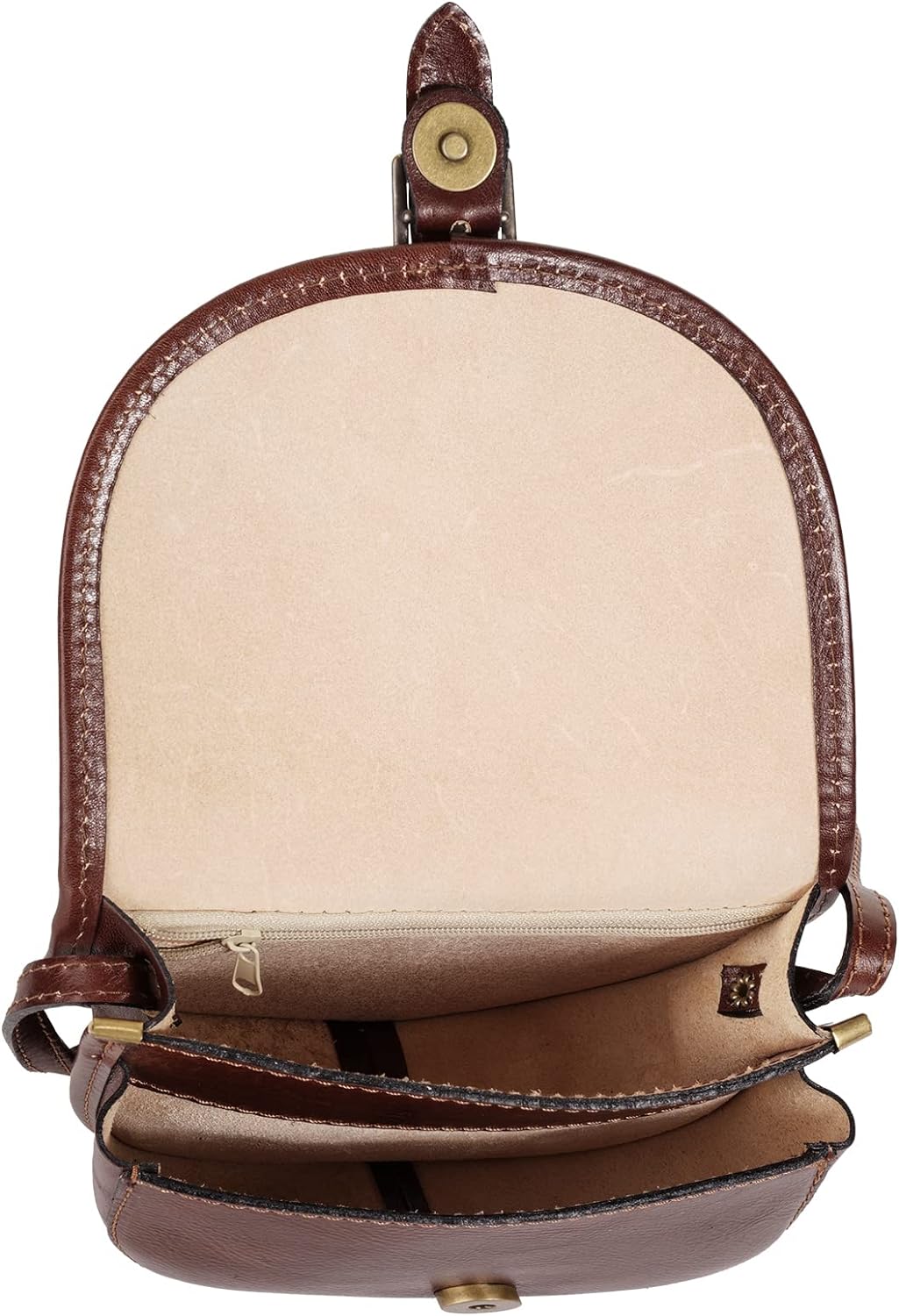 piké Umhängetasche braun echt Leder Damen - 015755