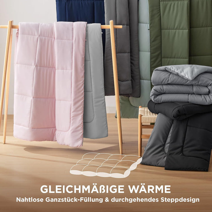 BEDSURE Bettdecke 200x200 Ganzjahresdecke Steppdecke - Bettdecke Ohne Bezug 200x200cm 300GSM - 4 Jah