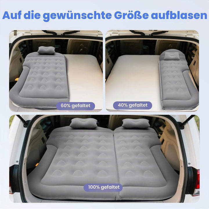Auto Matratze Tragbar SUV Automatratze mit Pumpe & 2 Kissen, Beflockt Auto Luftmatratze für Reisen C