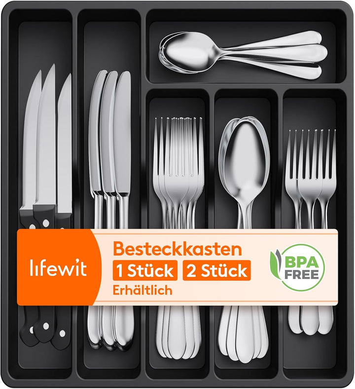 Lifewit Besteckkasten für Schubladen, Besteck Organizer Schublade Organizer Küche Kompakt Besteckein
