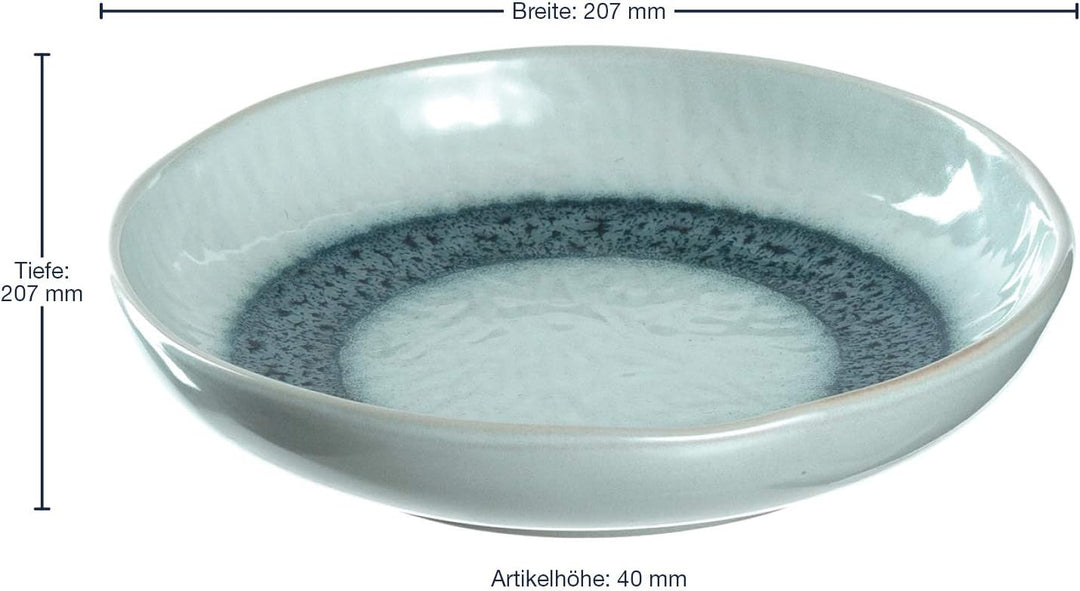 LEONARDO HOME 018546 MATERA 6er Set Teller, Keramik, Blau Blau Single, Blau Single