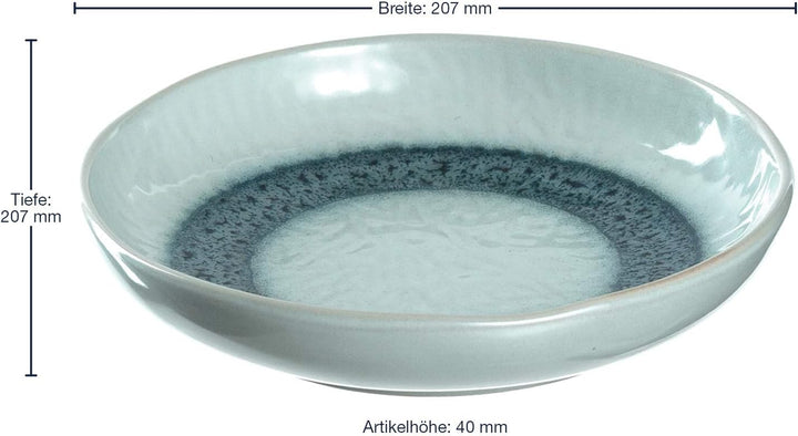 LEONARDO HOME 018546 MATERA 6er Set Teller, Keramik, Blau Blau Single, Blau Single
