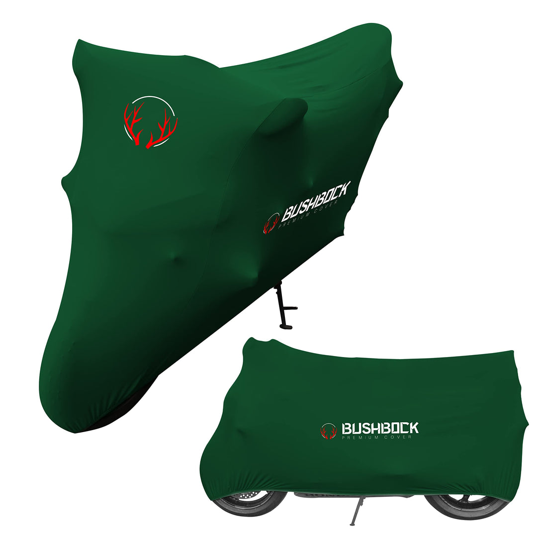 BUSHBOCK® Premium Cover Indoor Motorrad Abdeckplane-Staubschutz-elastischer, atmungsaktiver Samt-Str