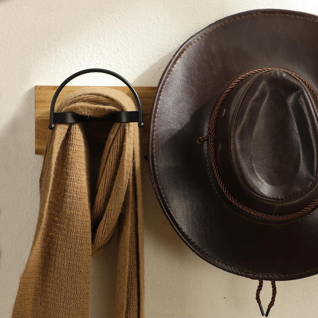 Taozun Cowboyhut-Halter, 4 Packungen Cowboyhuthalter, Hutaufhänger, Wandhalterung, schwarze Huthaken