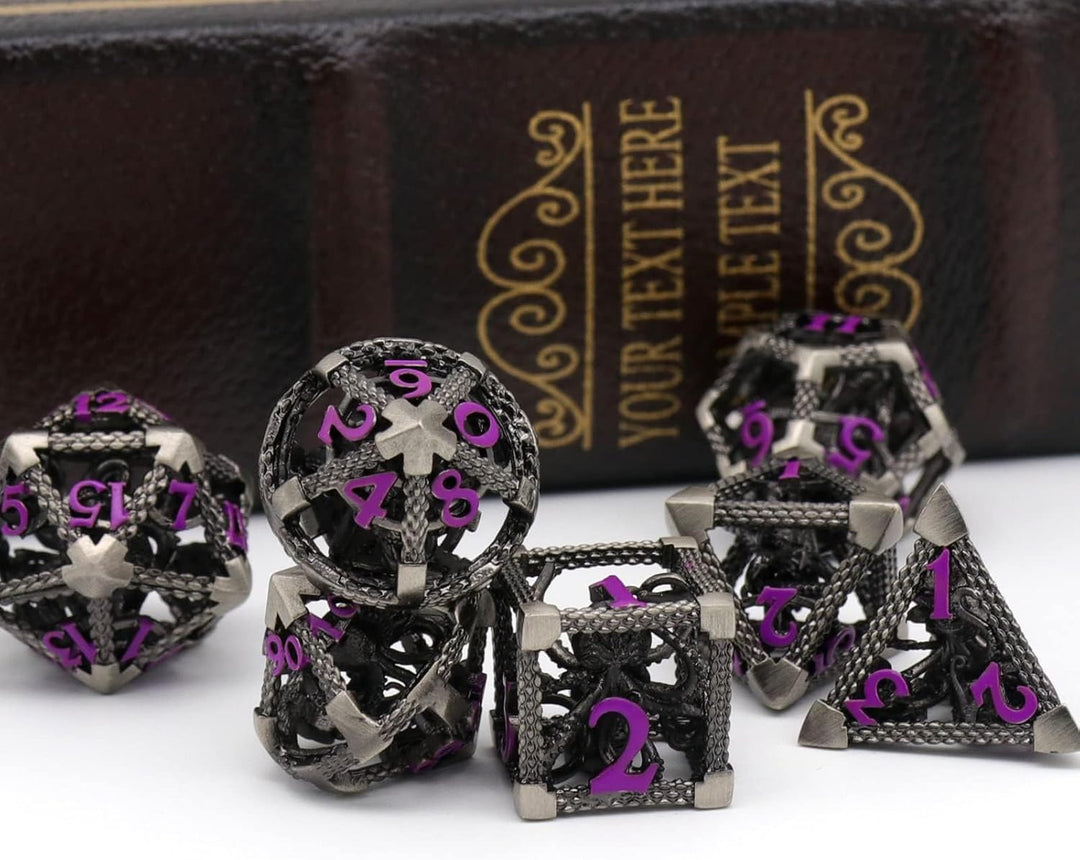 DND Würfelset Rollenspiel, Polyedrische Würfel Set D&amp;D Würfel Set Metall ZHOORQI 7 Stück Der Cthulhu