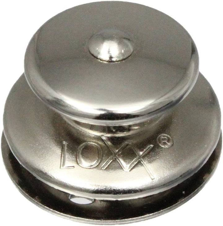 Bootsteile Brauer 15 Stück LOXX® Oberteil Knopf Gross 15 mm - Edelstahl/Messing vernickelt