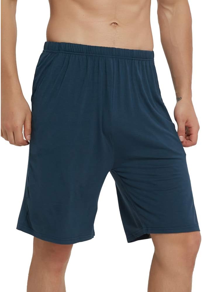 JINSHI Herren Schlafanzughosen Kurz Pyjamahose Sommer Nachtwäsche Shorts M 2er Pack-02, M 2er Pack-0