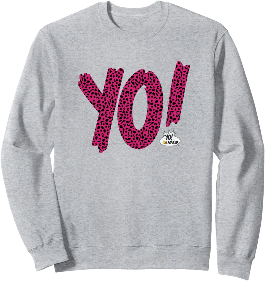MTV YO RAPS Pink And Black Leopard Retro Logo Sweatshirt