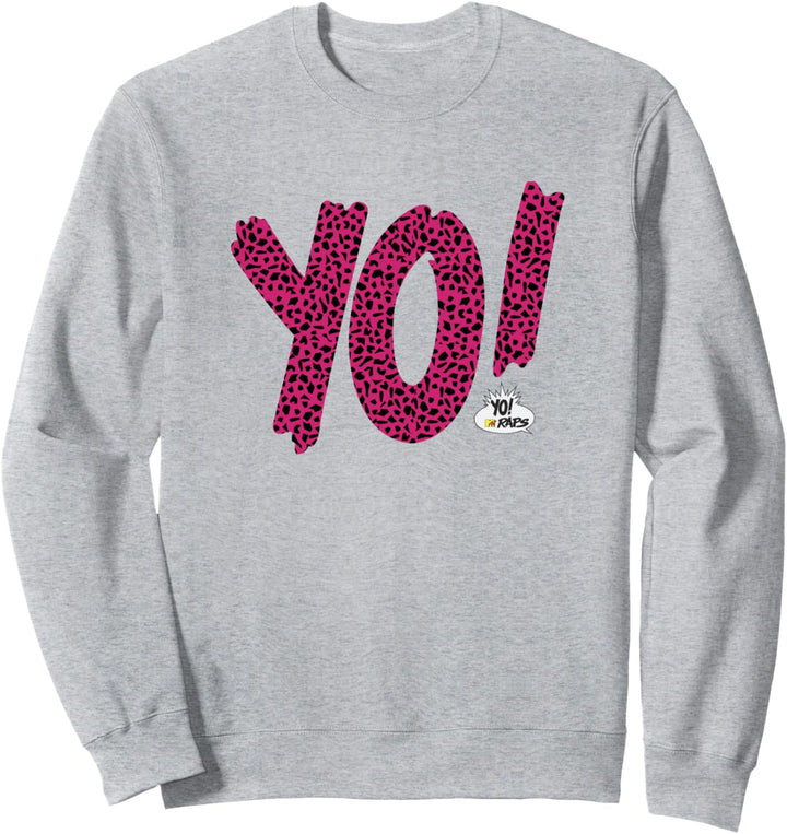 MTV YO RAPS Pink And Black Leopard Retro Logo Sweatshirt