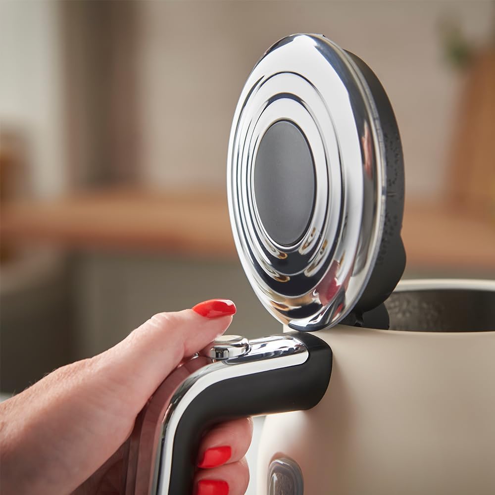 Russell Hobbs Wasserkocher [1,7L, 2400W] Hanley Retro Jasmine (Edelstahl, Vintage Design, Perfect Po