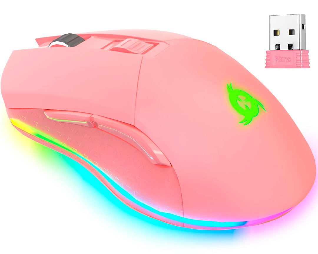 KLIM Blaze - Wiederaufladbare kabellose RGB Gaming Maus - NEU - Hochpräziser Sensor mit Langer Akkud