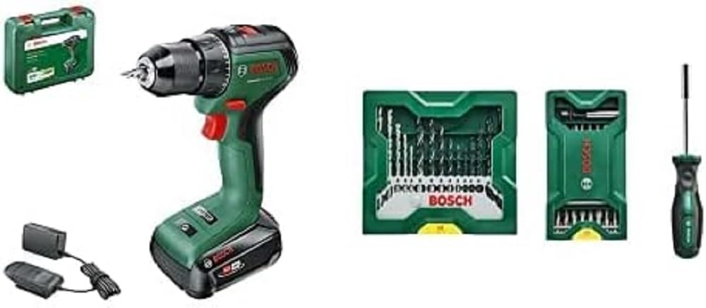 Bosch Home and Garden Akkuschrauber UniversalDrill 18V-60 (1 Akku, 18 Volt System, im Koffer) + 25 +