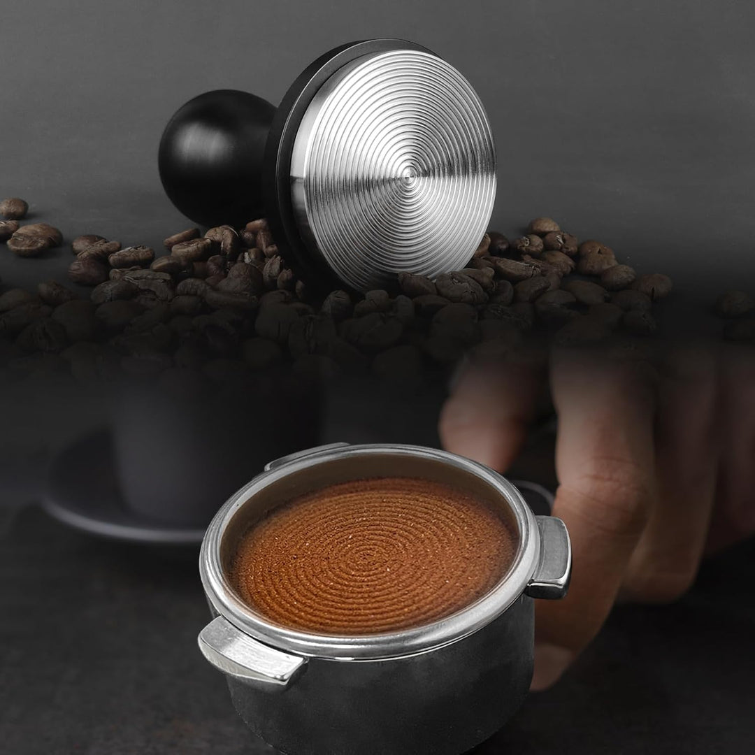 NOTSEK Tamper 58mm, Ripple Base Kaffee Tamper mit 30lbs Anpressdruck, Tamper Druckregulierend Basis