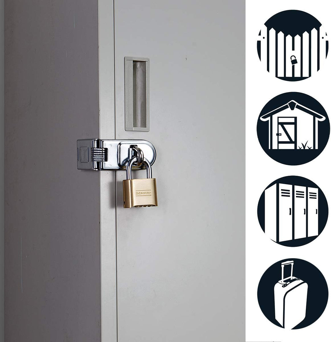 Master Lock 175EURDLH Zertifiziertes Zahlenschloss mit massivem Gehäuse und Langem Bügel, Gold, 10,7