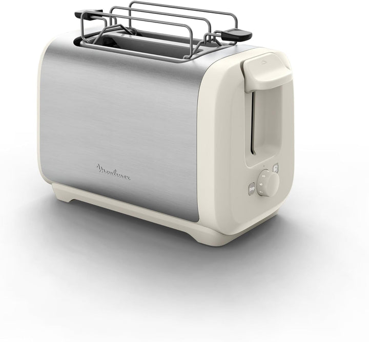 Moulinex Subito, Toaster mit 2 Schlitzen und Brötchenwärmer, schnellere Röstung, geringerer Verbrauc