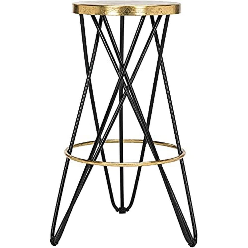 SAFAVIEH Modern Bar & Thekenhocker, Schwarz und Gold Schwarz / Goldfarben, Schwarz / Goldfarben