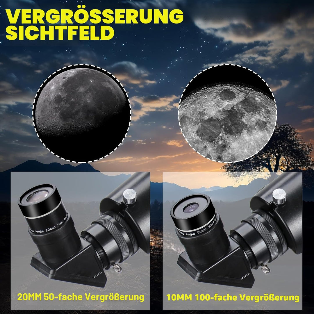 Teleskop, Teleskope für Erwachsene, Astronomie, professionell, 90 mm Blende, 1000 mm, leistungsstark