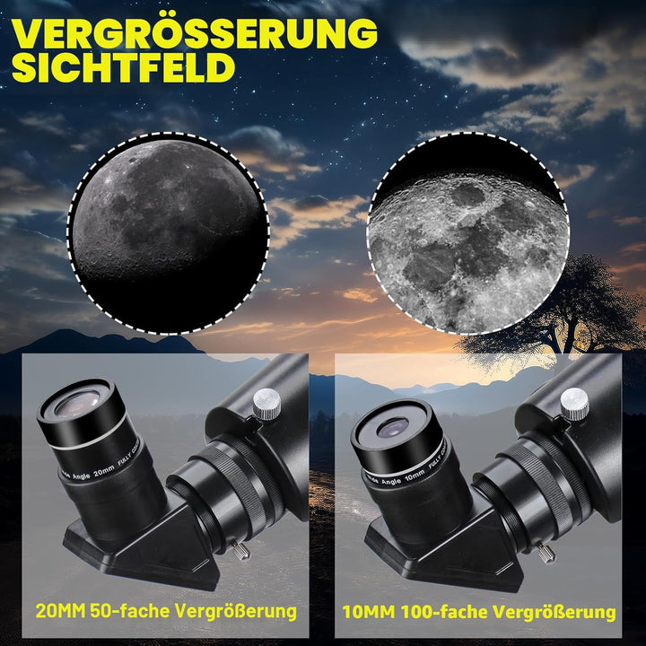 Teleskop, Teleskope für Erwachsene, Astronomie, professionell, 90 mm Blende, 1000 mm, leistungsstark