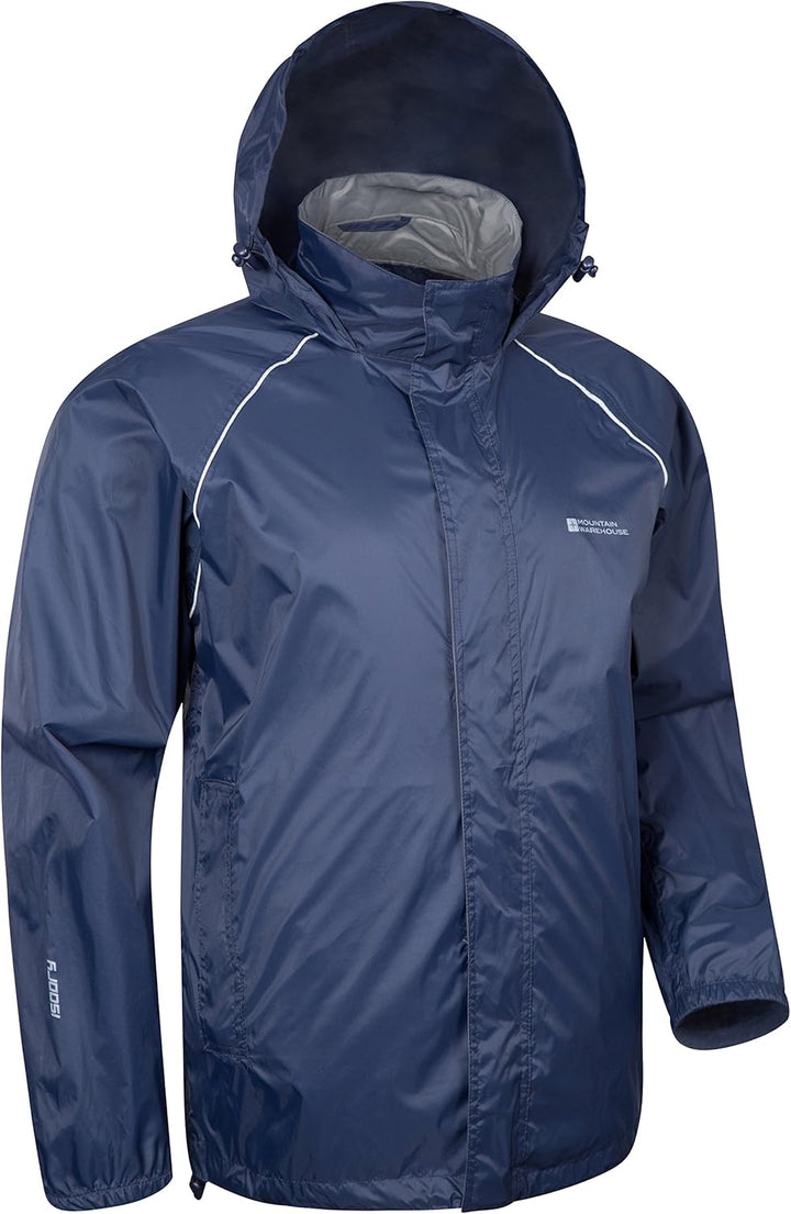Mountain Warehouse Pakka Herren Wasserdicht Leichte verpackbare Regen Renn Sport Jacke XXS Marinebla