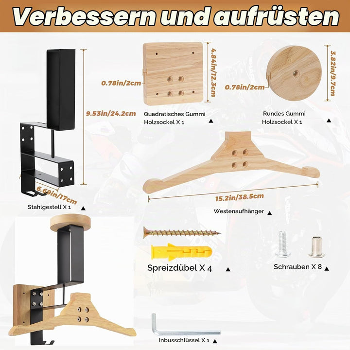 Helmhalterung Wand, Motorrad Garderobe, Motorradhelm Halterung Wand, Helm Halterung Wand für Motorra