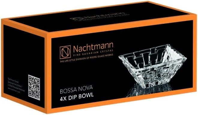 Nachtmann Dipschalen Set Ø 8,5 cm, 4 Stück, Bossa Nova, 97631, kleine Schalen aus Kristallglas, Snac