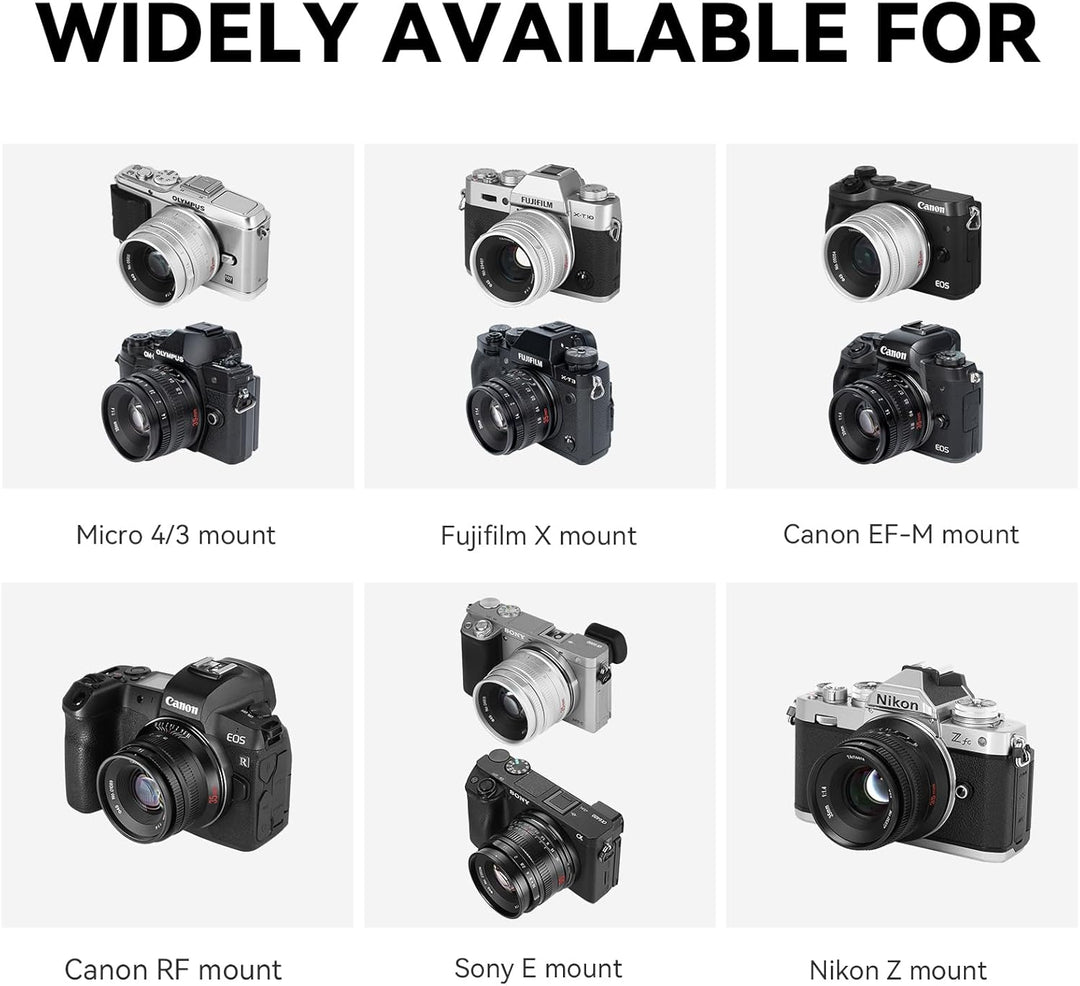 7artisans 35mm F1.4 Mark II APS-C Manueller Fokus Festbrennweite Grosse Blende Kompatibel mit Nikon