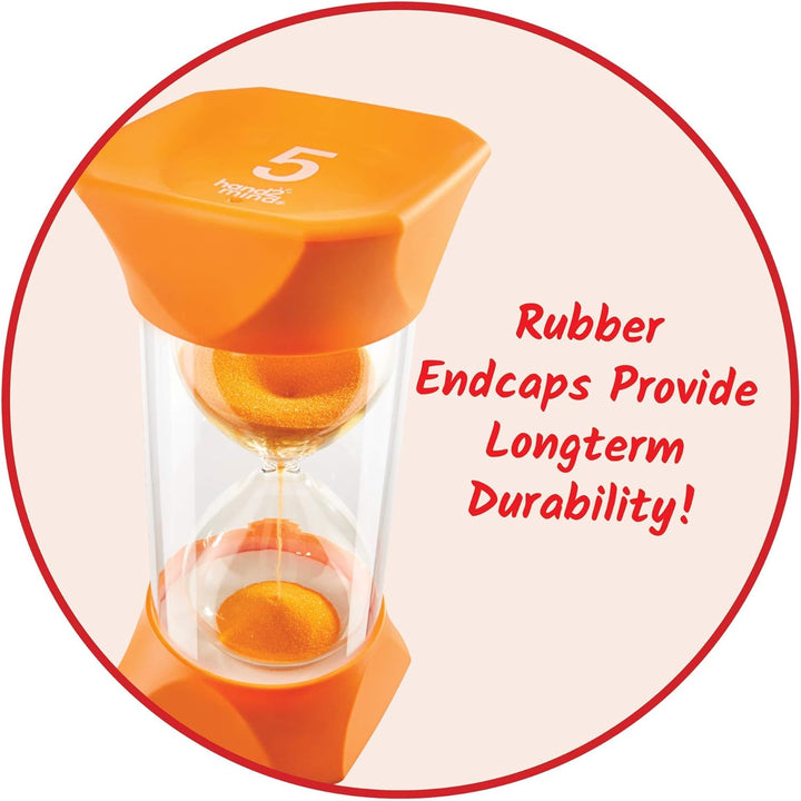 Learning Resources Jumbo-Sanduhr, 5-Minuten-Sanduhr mit gummierten weichen Endkappen, für ruhige Pau