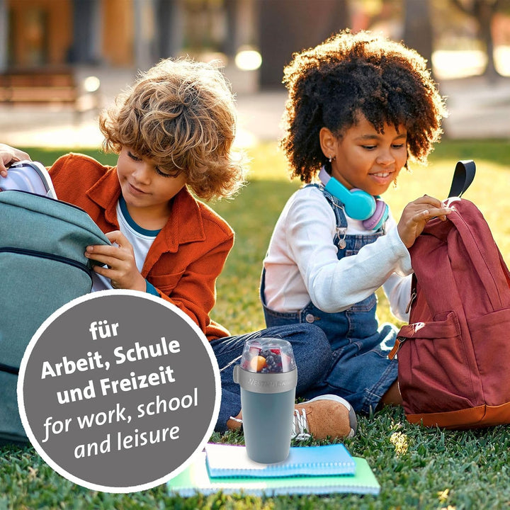 Westmark Müslibecher/Lunchpot Set – 2 auslaufsichere Fächer: 200 ml +500 ml, 2 Ersatzdichtungsringe,