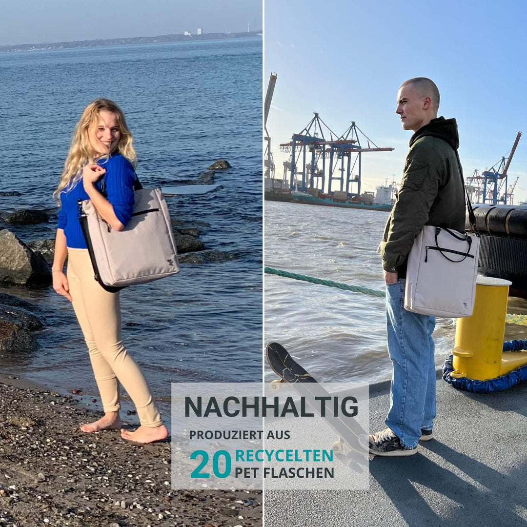 FUCHS & REBELL® Tote Bag JONA – Durchdachte 3-in-1 Laptoptasche mit vielen Fächern: Handtasche, Schu