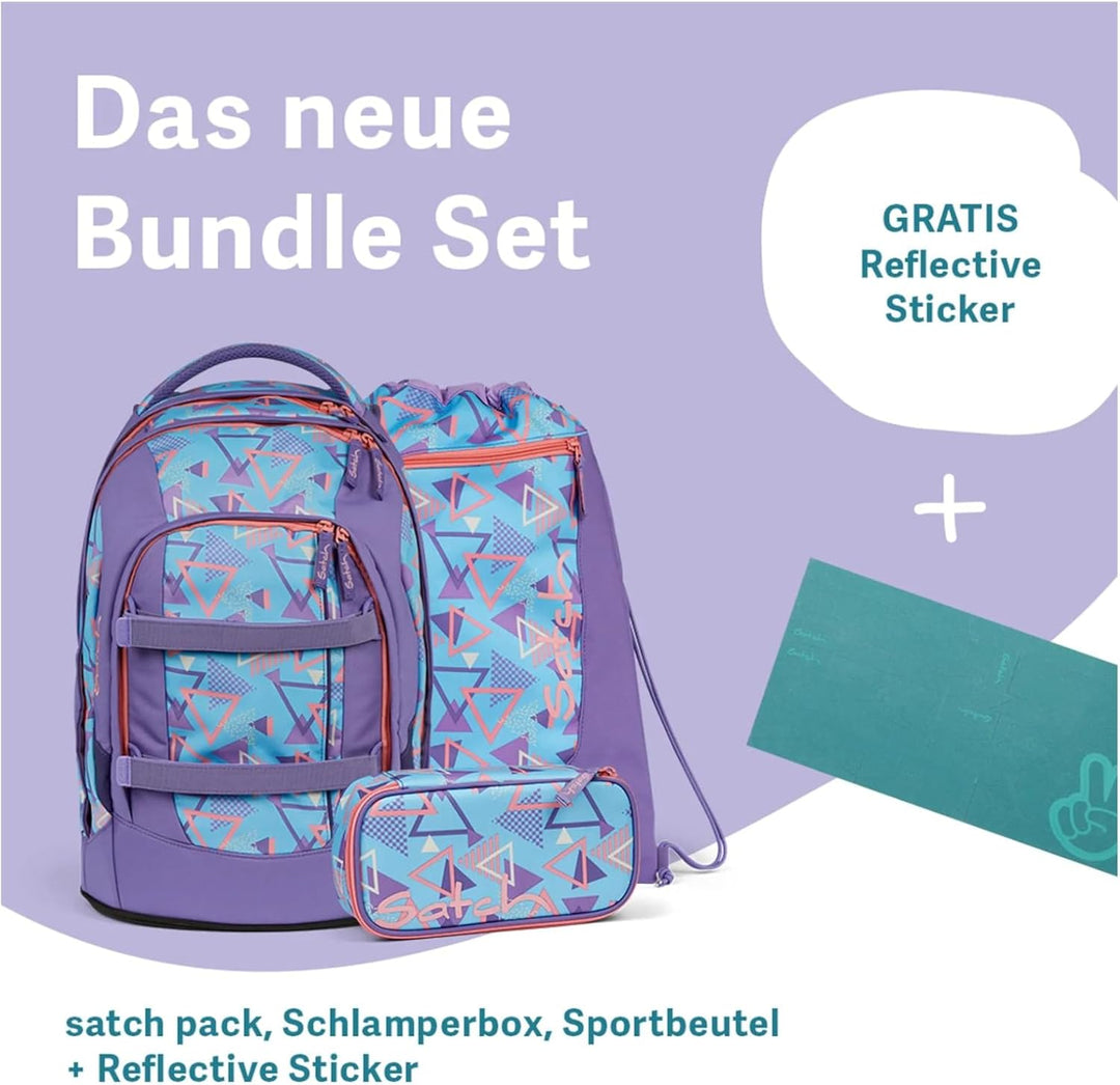 Satch Pack Bundle ab 5. Klasse ergonomisch 4-teilig 30L Stauraum standfest Organisationstalent 80s D