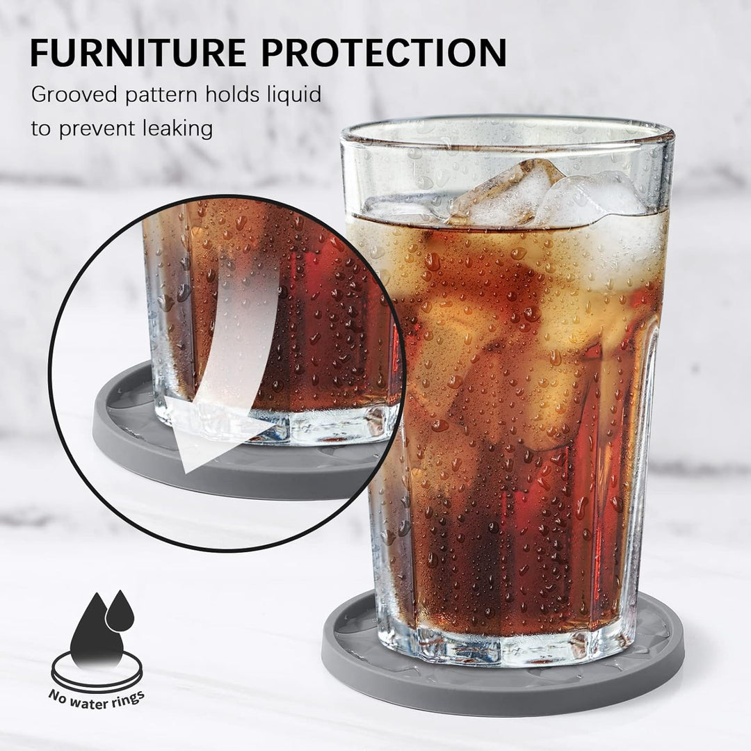 Silikon-Untersetzer mit Halterung, Getränkeuntersetzer für heisse oder kalte Getränke, verdickt, rut