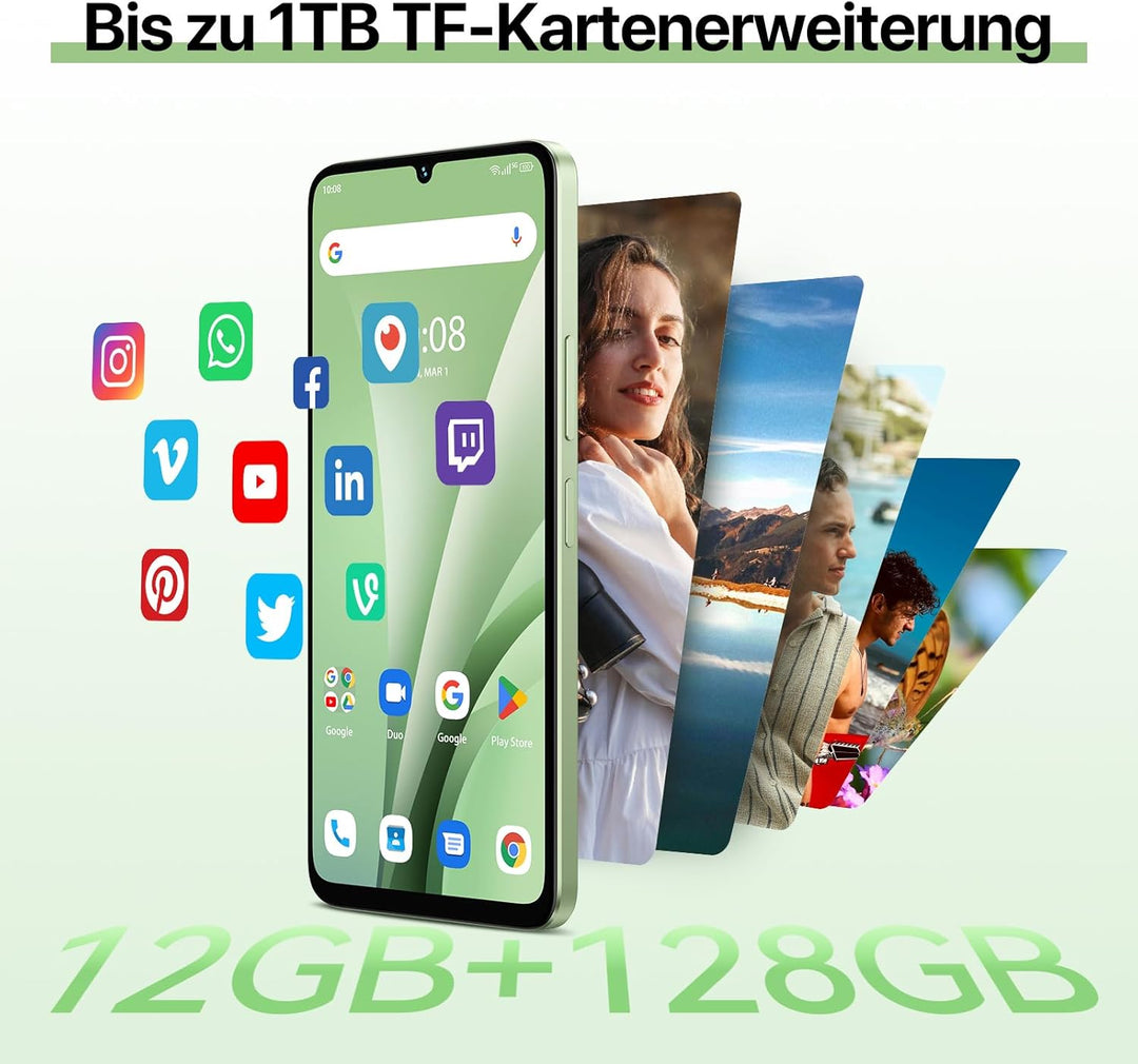 UMIDIGI G9C Android 14 NFC Smartphone(2024),12(6+6)+128GB,90Hz,50MP+8MP Kamera,Bluetooth 5.4,Simlock