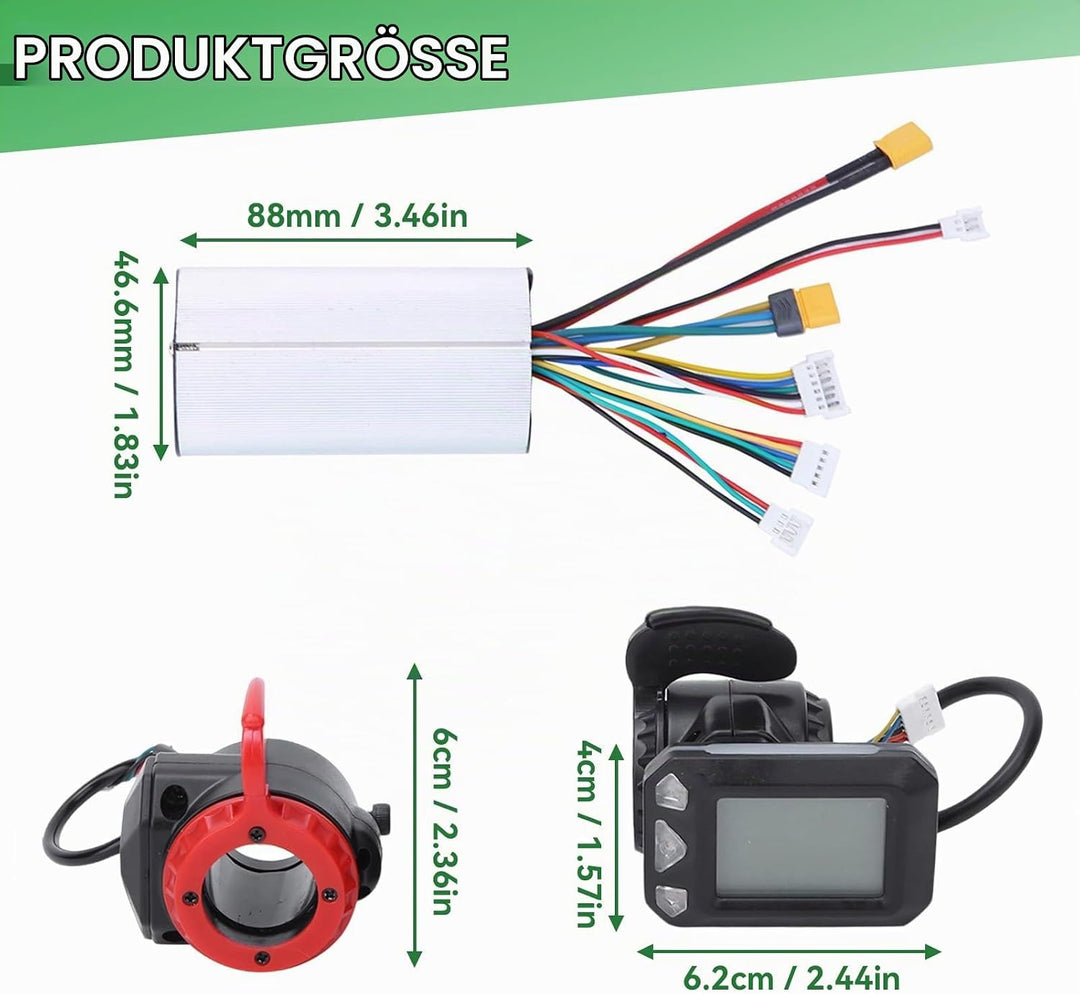 Agatige Motor Brushless Controller, 5,5-Zoll-Elektrofahrrad-Controller LCD-Display-Panel-Set für Ele